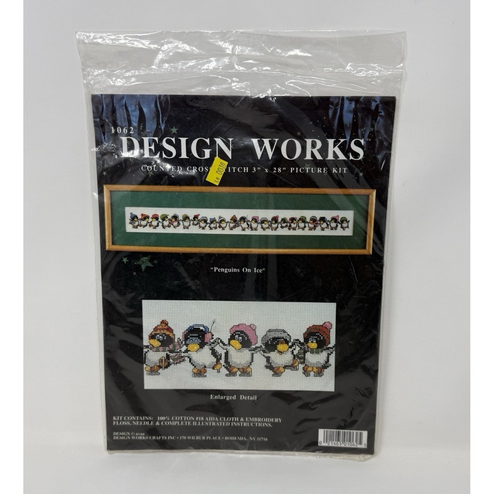 Design Works Penguins on Ice #1062 Counted Cross Stitch Kit Sealed Vintage